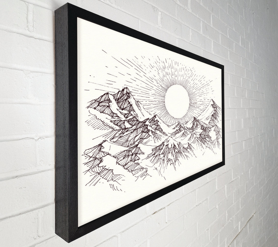  A Canvas Print of Sun Above The Snowy Mountain Peak Canvas Wall Art