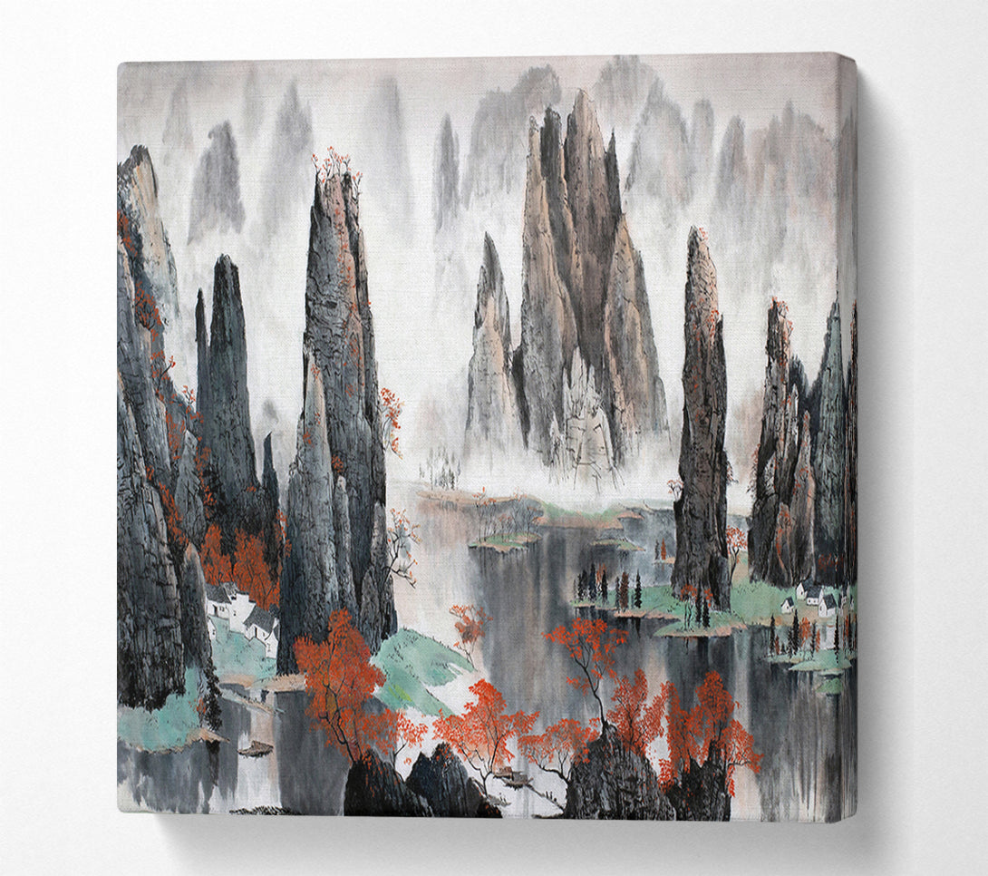  A Canvas Print of Tall Rock Structures In The Valley Canvas Art
