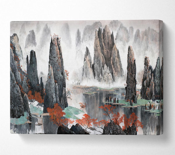  A Canvas Print of Tall Rock Structures In The Valley Canvas Art