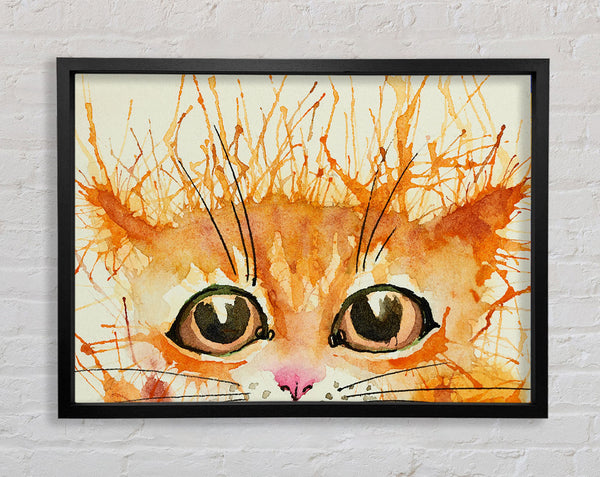 Watercolour Ginger Cat Splat