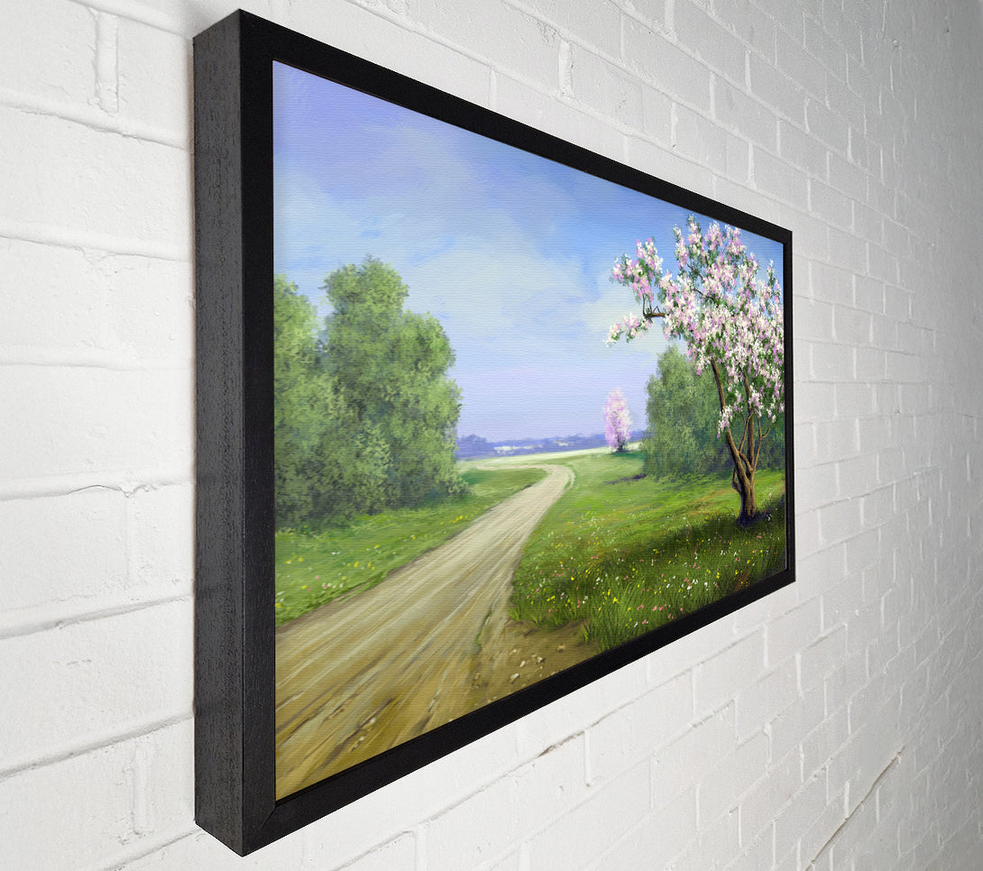  A Canvas Print of The Road Through The Blossom Canvas Print