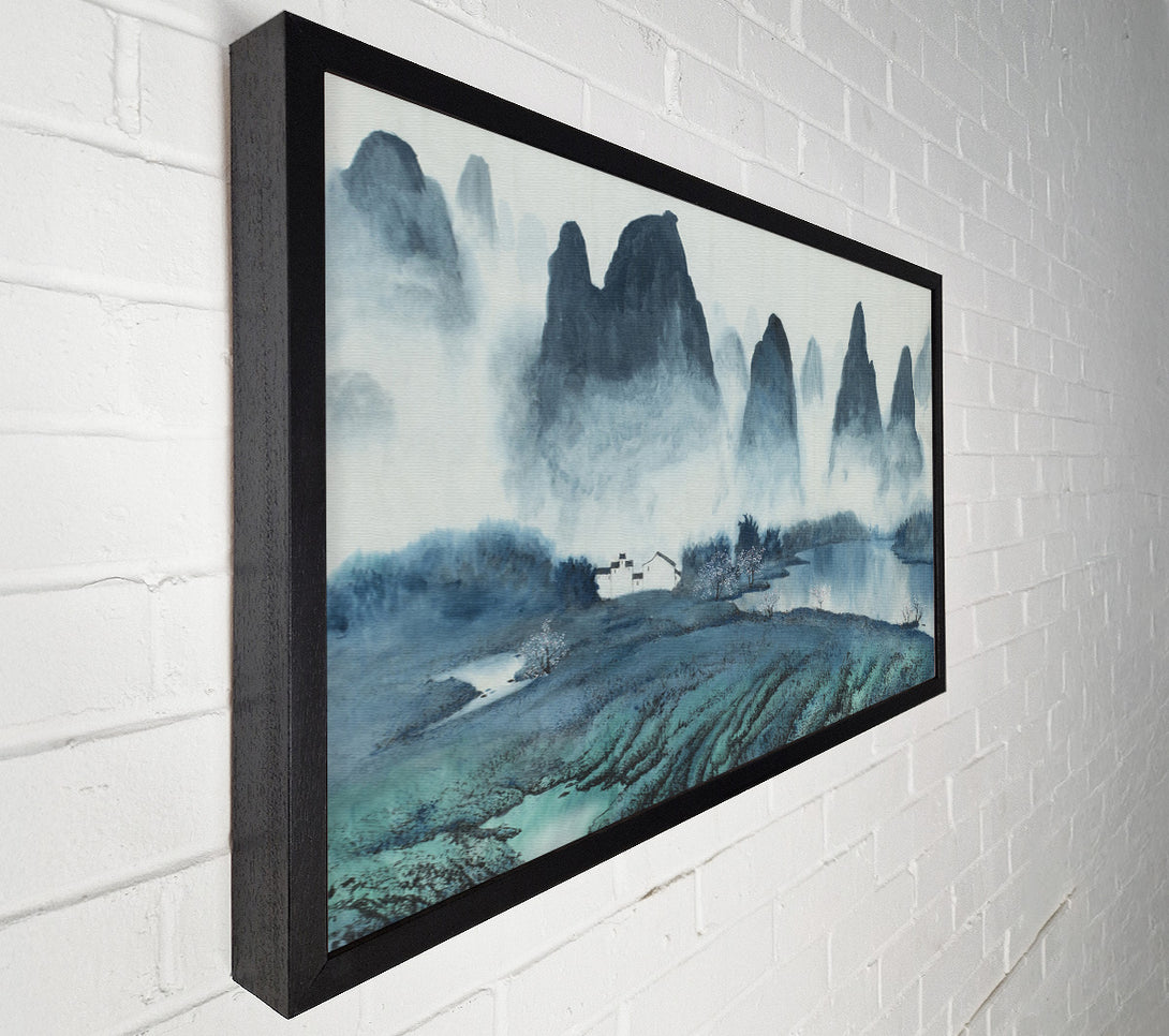  A Canvas Print of Tall Rock Mountain Mist Canvas Print