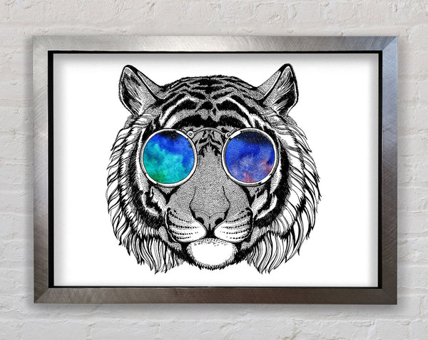Brille auf einem Tiger-Hipster