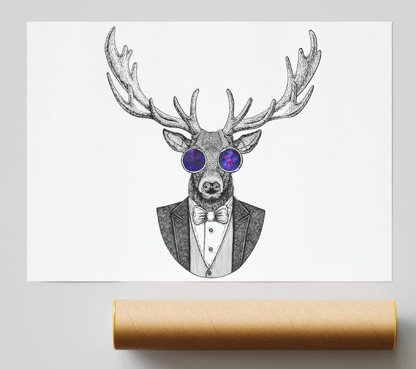 Glasses Deer Giclee Print