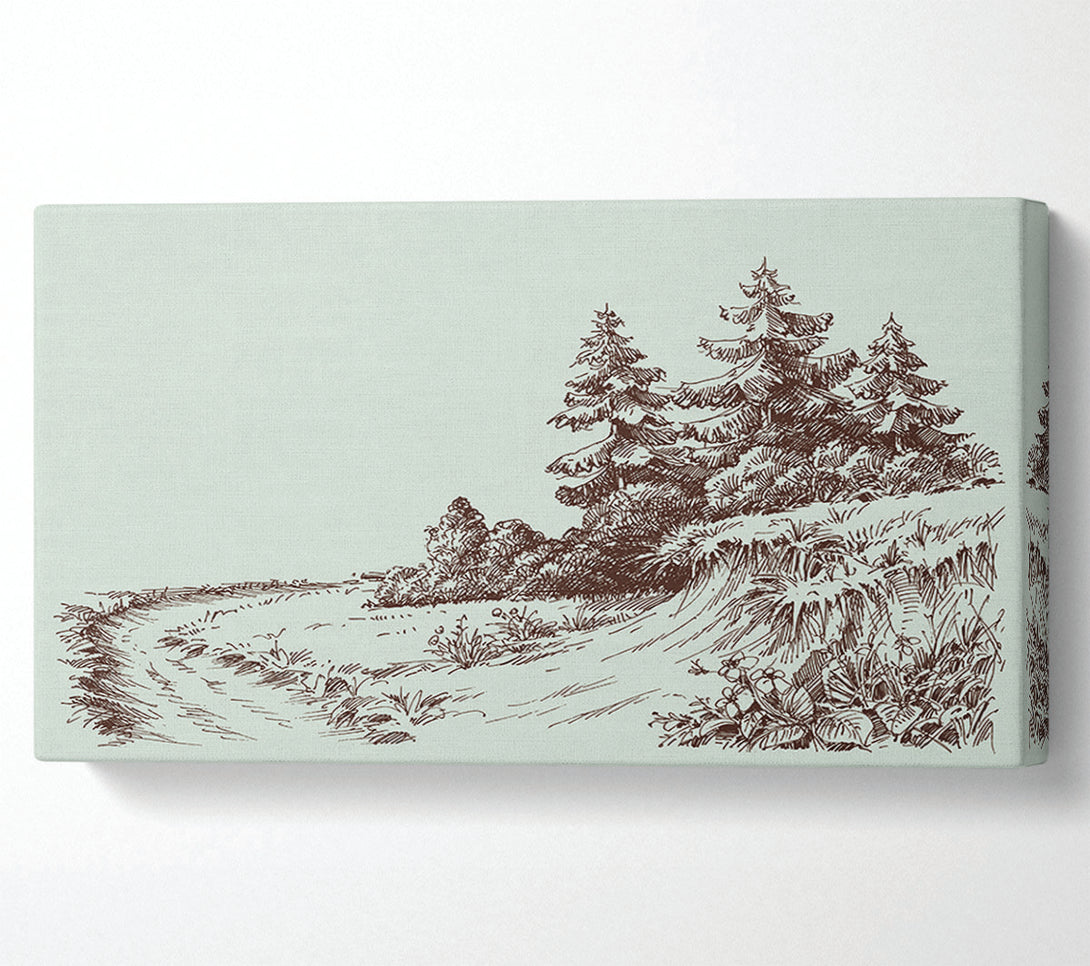  A Canvas Print of Sketch Of The Canadian Pines Canvas Art