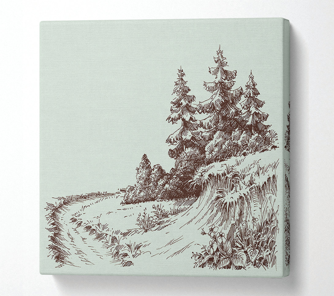  A Canvas Print of Sketch Of The Canadian Pines Canvas Art
