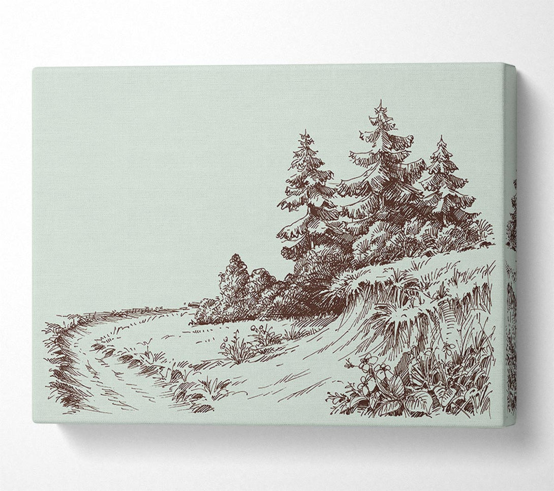  A Canvas Print of Sketch Of The Canadian Pines Canvas Art