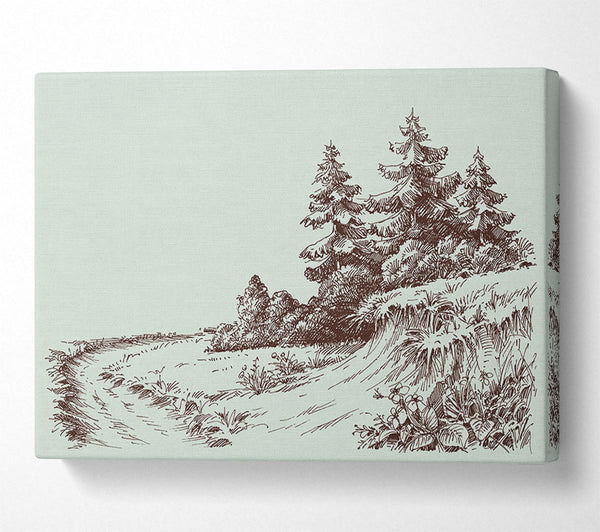  A Canvas Print of Sketch Of The Canadian Pines Canvas Art