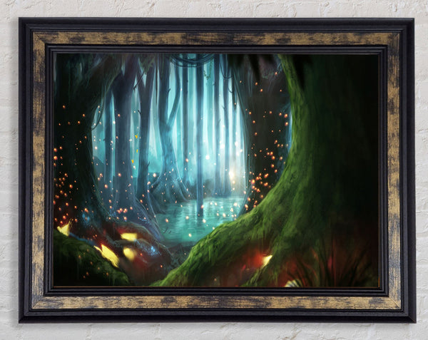 Magical Forest Orbs Framed Print