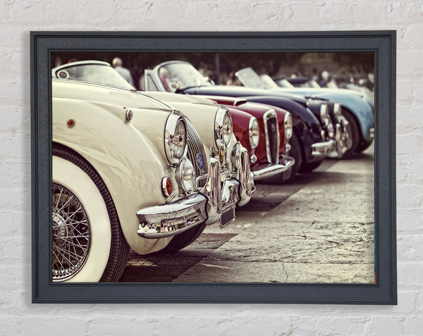 Oldtimer in einer Reihe