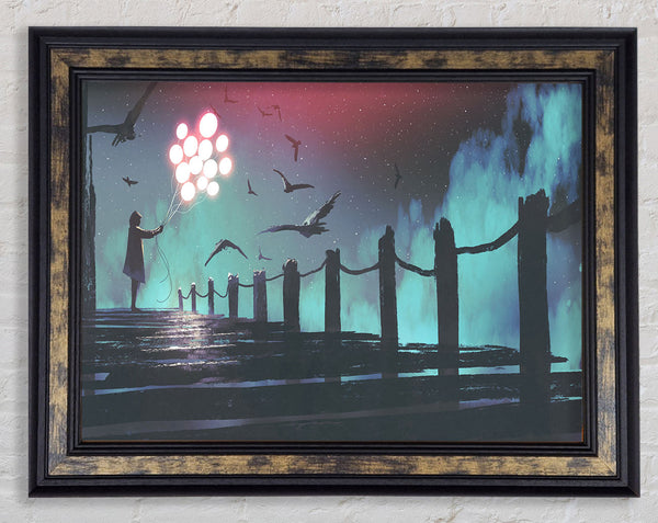 Light Up Balloon Pier Framed Print