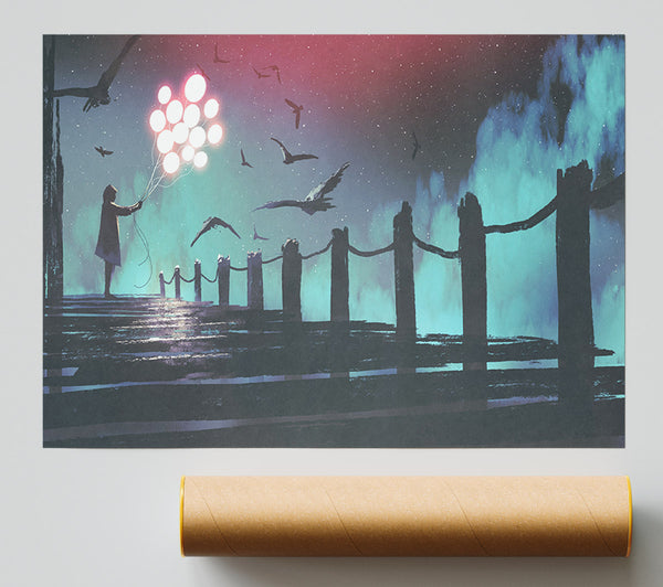 Light Up Balloon Pier Poster