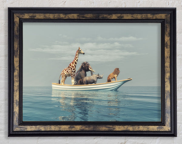 Animal Kingdom Boat Ride Framed Print