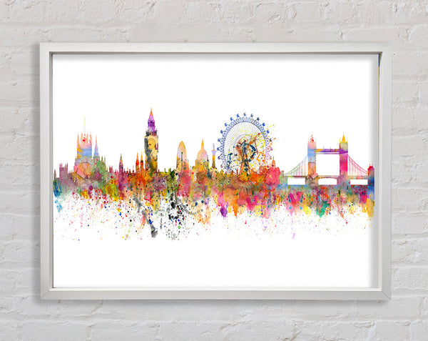 London Skyline Splatter Framed Print