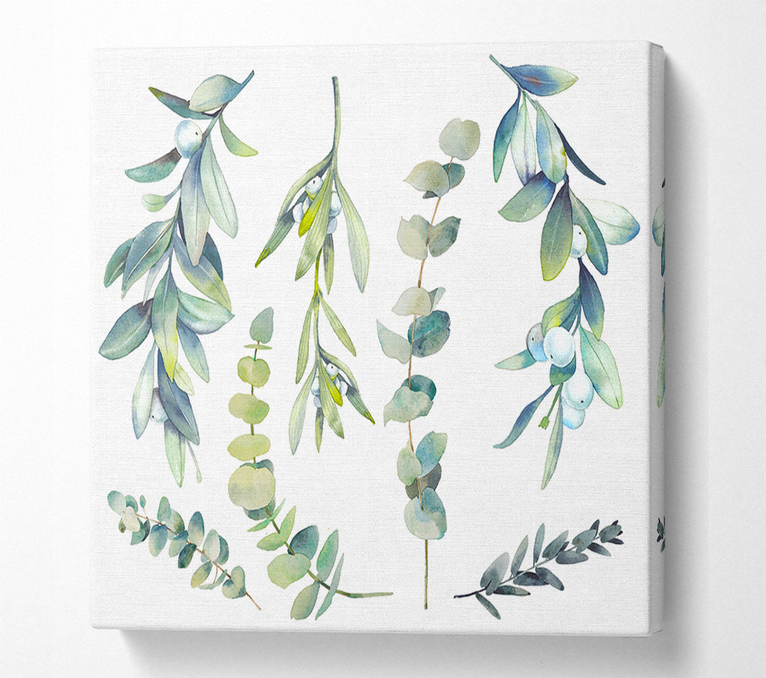  A Canvas Print of Green Foliage Of Nature Canvas Wall Art