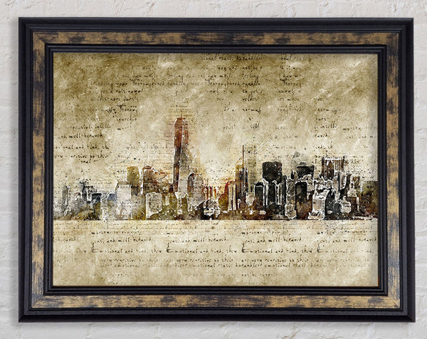 Manuscript London Framed Print