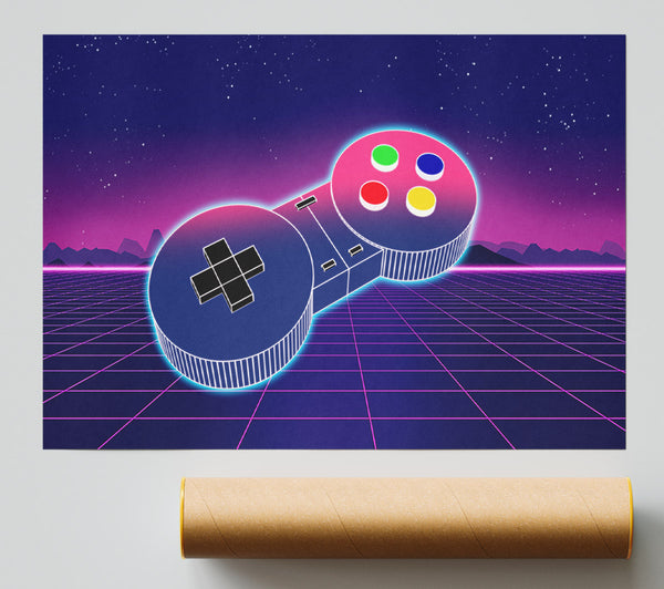 Retro Game Controller Poster