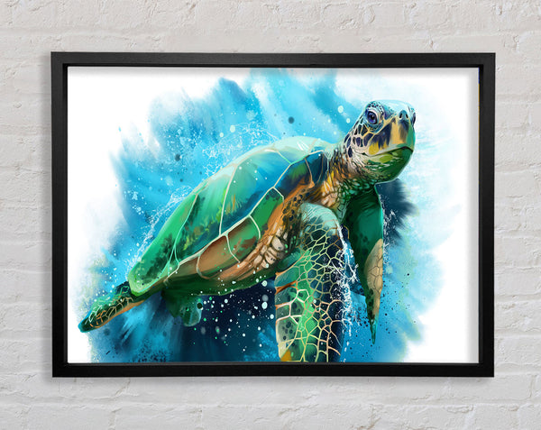 The Sea Turtle Watercolour Framed Print