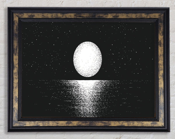 Moonlight Over The Sea Framed Print