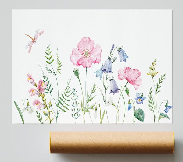 British Flowers Giclee Print