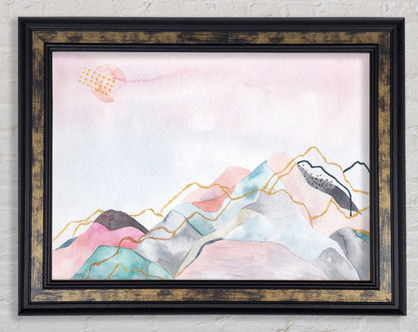 The Pastel Mountain View Framed Print