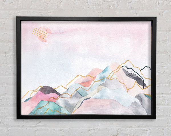 The Pastel Mountain View Framed Print