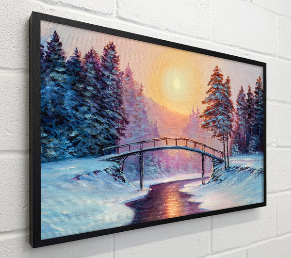 Bridge Across The Winter Scene