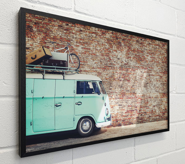 The Camper In Front Of Bricks
