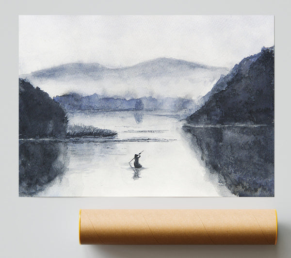 Rowing In The Valley Poster
