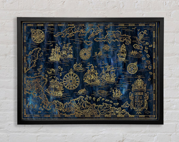 The Pirate Authentic Map Framed Print