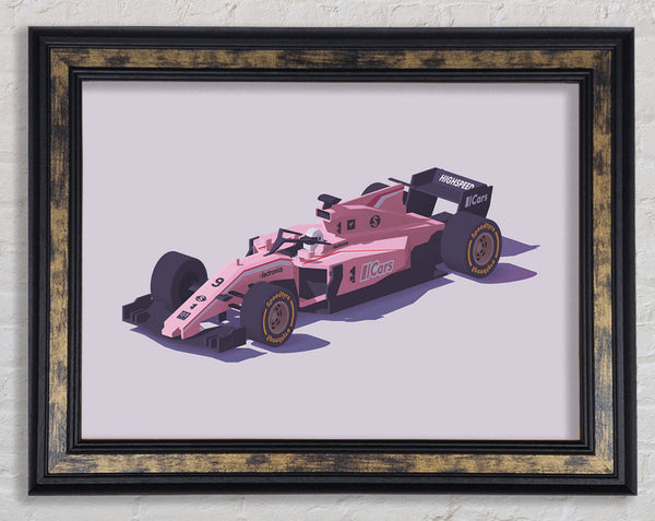 Pink F1 Car Framed Print