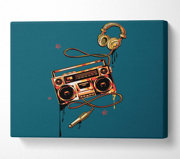  A Canvas Print of The Boombox And Headphones Canvas Print