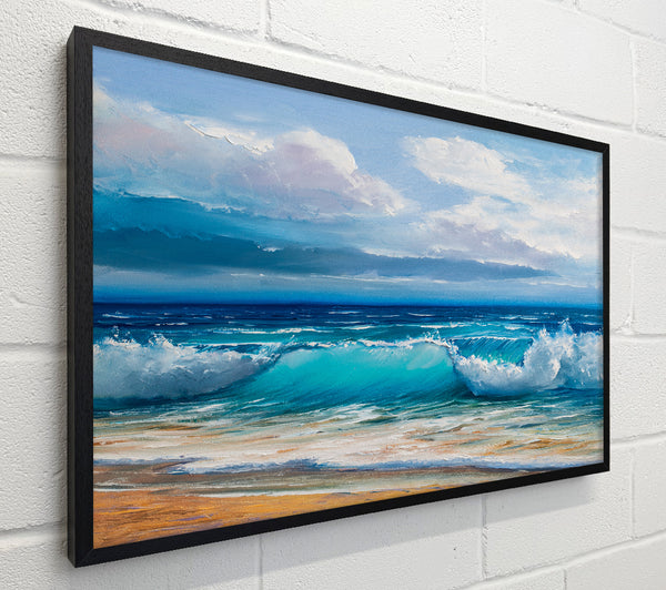 Swirling Waves Hit The Beach