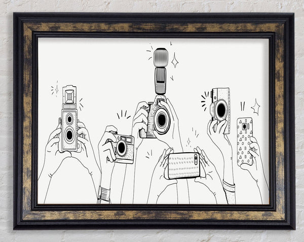 Snap Snap Photo Framed Print