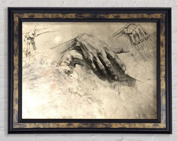 Hands Of Time And Space Framed Print
