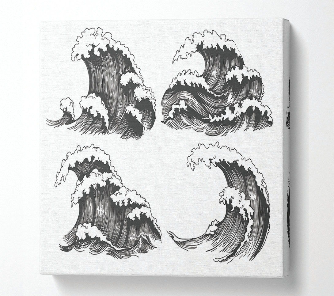  A Canvas Print of Four Wave Structures Canvas Art