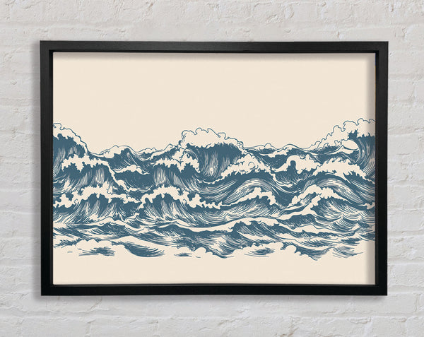 Rippled Ocean Crash Framed Print