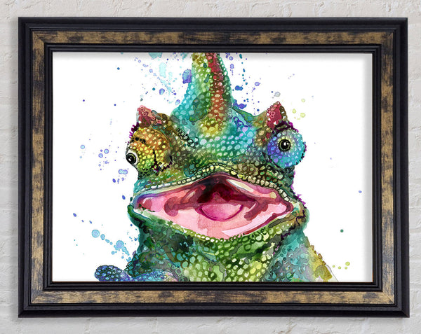 Chameleon Paint Splat Framed Print