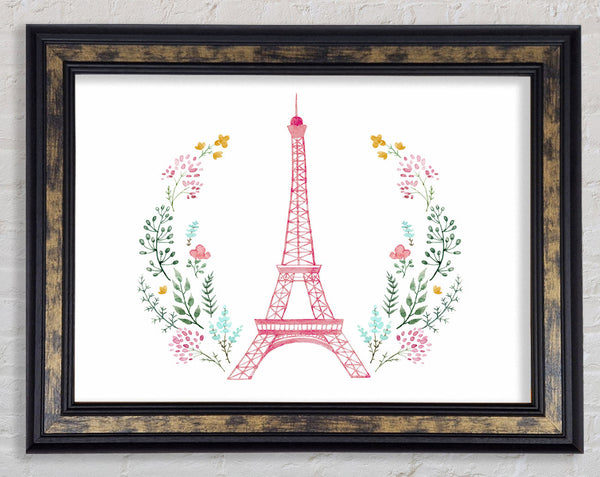 Eiffel Tower Wreath Framed Print