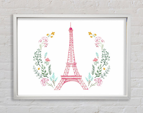 Eiffel Tower Wreath Framed Print