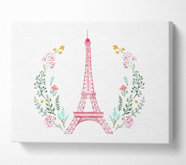  A Canvas Print of Eiffel Tower Wreath Canvas Art