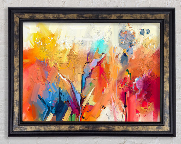 Colour Spill Flowers Framed Print