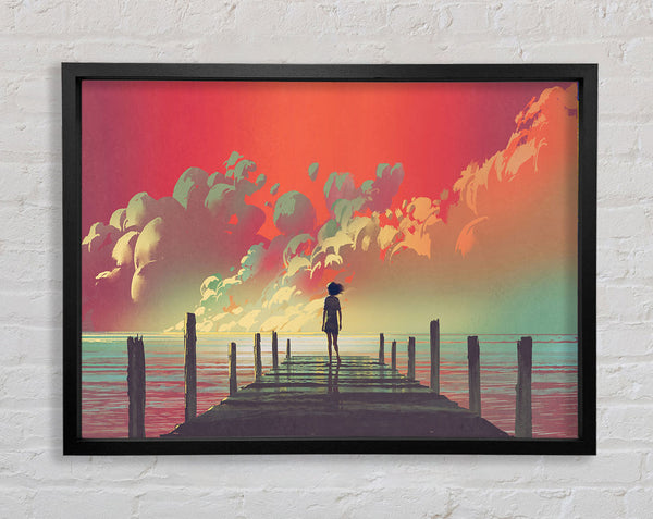 Der rote Himmel am Strand
