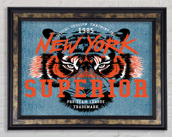 New York Tiger Superior Framed Print