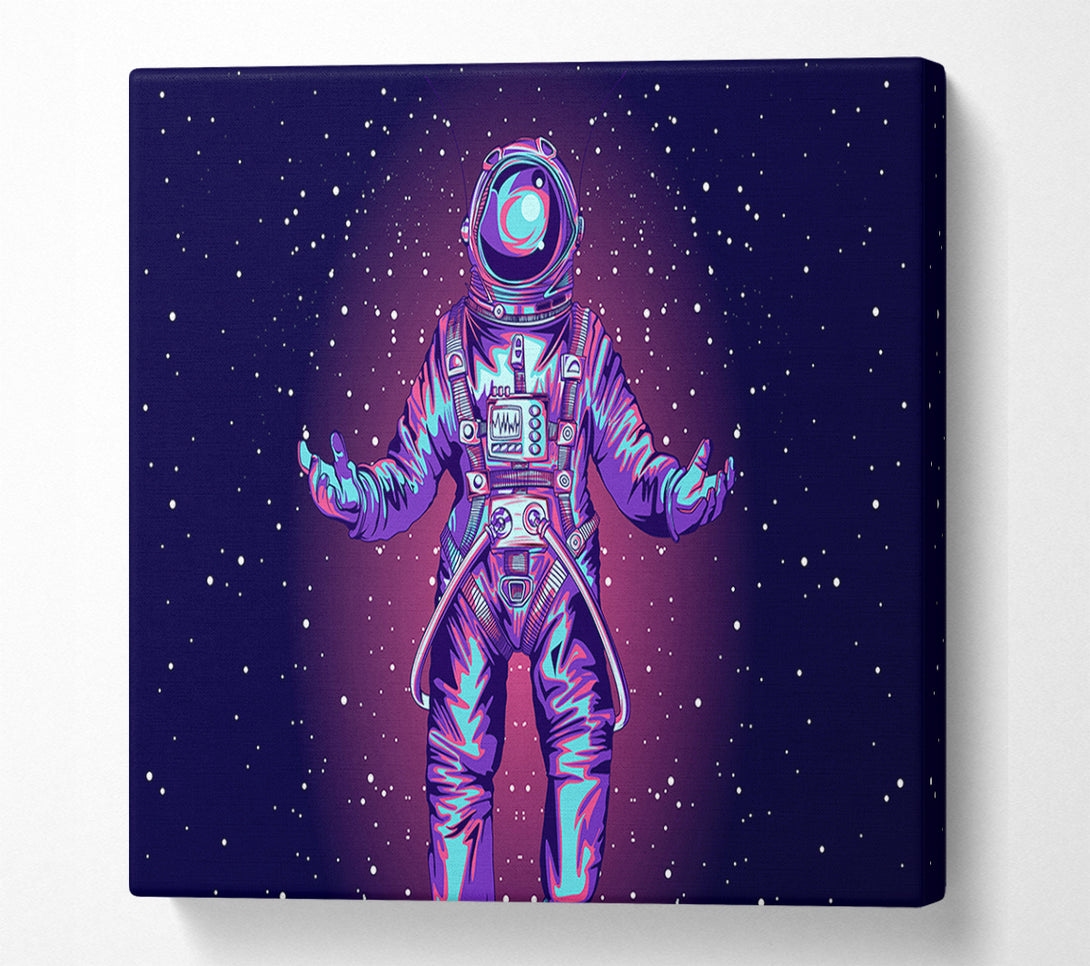  A Canvas Print of Spaceman Star Purple Canvas Art