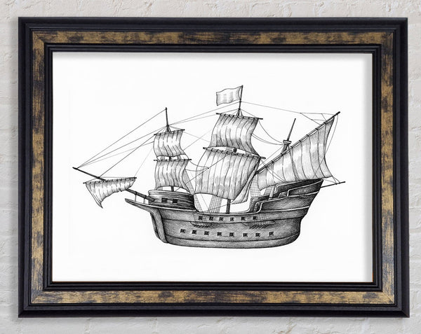 Pirate Ship Ahoy Framed Print