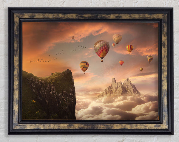Hot Air Balloon Valley Framed Print
