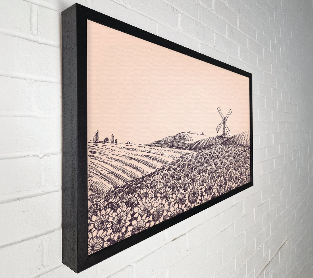  A Canvas Print of Sunflower Windmill Canvas Art