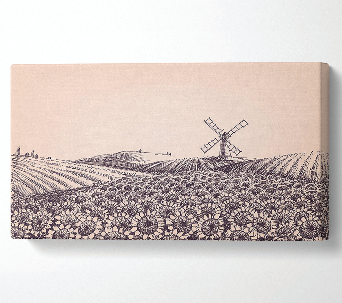  A Canvas Print of Sunflower Windmill Canvas Art