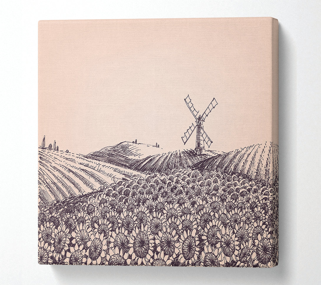  A Canvas Print of Sunflower Windmill Canvas Art